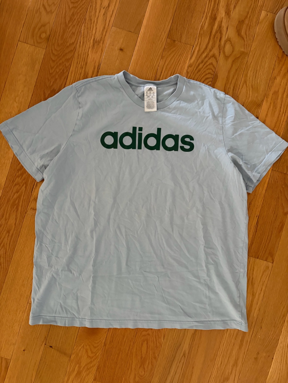 adidas Light Blue Tee with Dark Green Logo